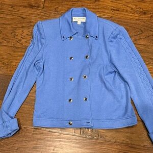 St. John Light Blue Double-Breasted Blazer